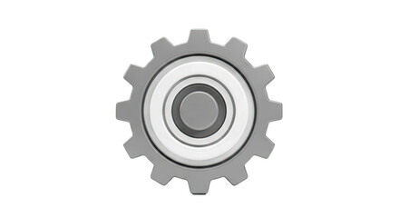 3D Gear Icon with Concentric Rings