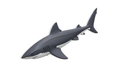 Fototapeta premium 3D Render of a Grey Shark with White Underside