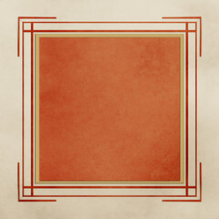 Fototapeta premium A vibrant orange square with a modern geometric border design element