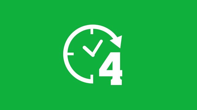 four hours duration animation clock time schedule countdown motion