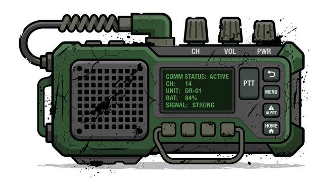 Rugged Green Two-Way Radio with Digital Display