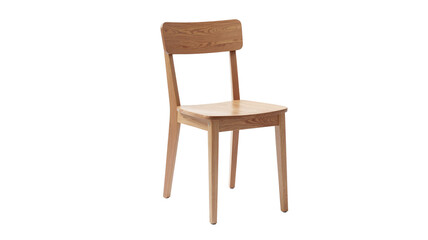 Fototapeta premium Elegant light wood chair isolated on white, showcasing minimalist design and natural grain, perfect for dining room