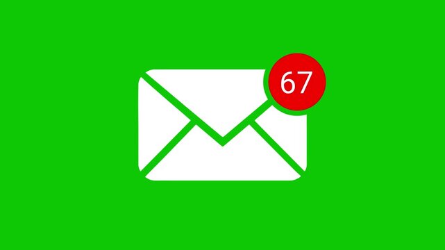 Multiple email notification animation inbox message alert