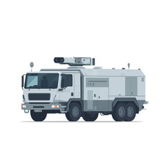 Obraz premium Military or Surveillance Vehicle with Advanced Equipment.