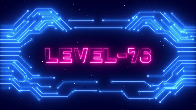 Level 76 Esports Winner Screen with Glowing Neon Border and Professional Gaming.