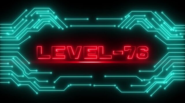 Level 76 Esports Winner Screen with Glowing Neon Border and Professional Gaming.