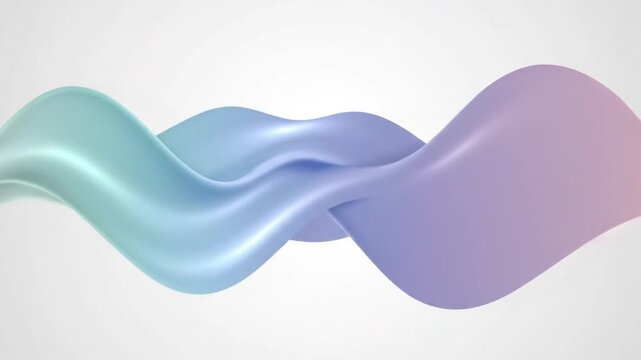 A wavy silk fabric flows smoothly through the air, creating a dynamic, 3D-like illustration from a side view.