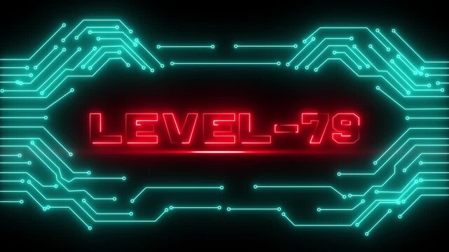 Level 79 Esports Mission Background with Neon Frame and Gaming Victory Screen.
