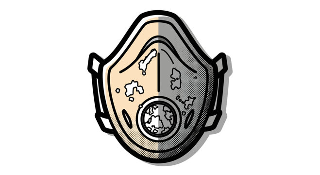 Dusty Respirator Mask Illustration