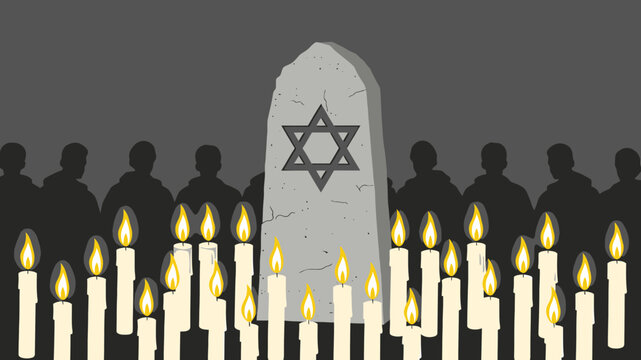 Holocaust Memorial Candles vector illustration