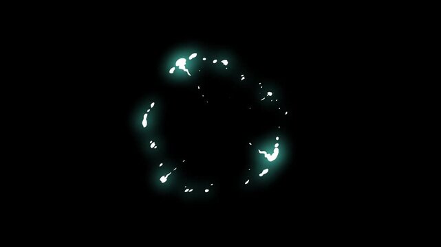 Flash energy explosion FX, 2D smoke elements, flash cartoon energy animation, splash hand drawn burst, sparkle blast effects on black screen background.