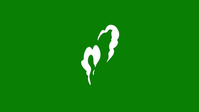 Flash FX 2D cartoon smoke, splash burst explosion, flash 2D smoke energy explosion, hand drawn lightning spark motion animation on green screen background.