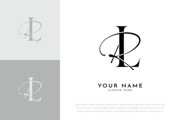 LR RL initial letter handwriting wedding monogram logo