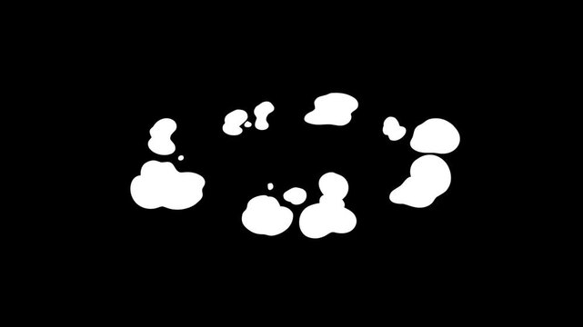 Flash sparkle FX 2D cartoon elements, splash smoke explosion, hand drawn energy blast, shiny cartoon spark burst animation on black screen background.