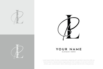 LB BL initial letter handwriting wedding monogram logo