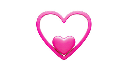 Two Pink Hearts with a White Background