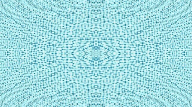 A motion graphic of mosaic pattern radiates from the center, forming a symmetrical design in shades of blue, viewed from directly above