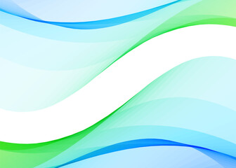 Fototapeta premium Dynamic Flowing Waves background in Blue and Green Gradient Tones