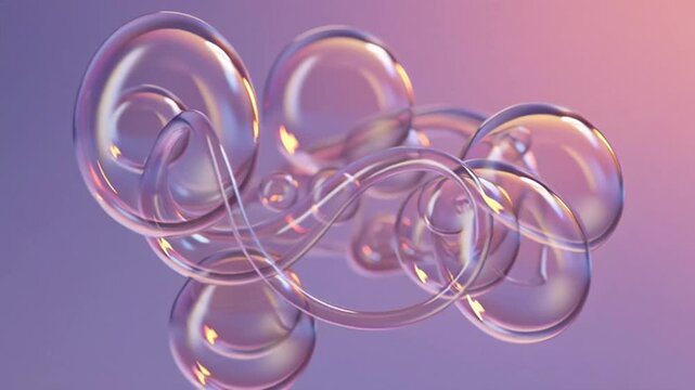 A vector eps illustration of twisted glass tubes in a purple environment.