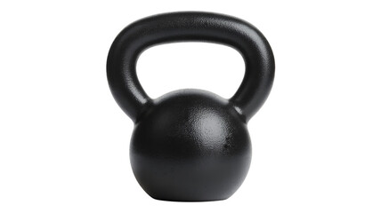 Black kettlebell on white background weight fitness isolated on a transparent background