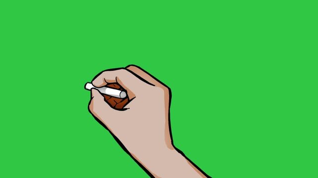 Hand drawing animation on green screen background for whiteboard video projects