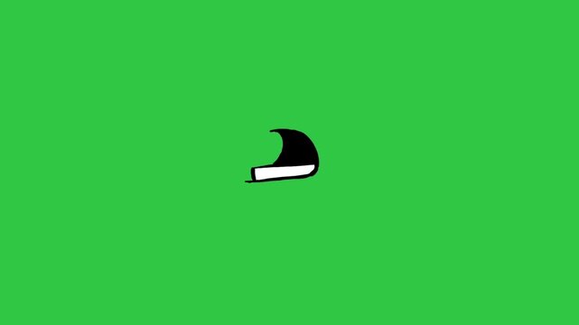 Animated cartoon mouth talking and lip syncing movement on green screen background