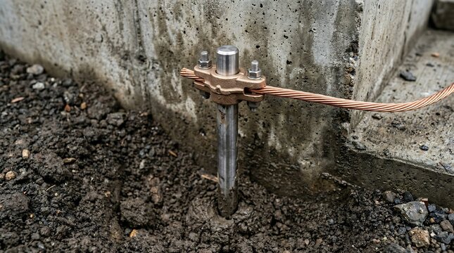 Earthing Ground Rod Installation Building Foundation Lightning Protection System