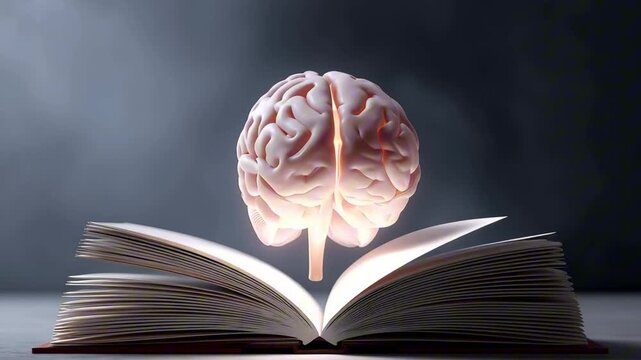 the human brain and an open book