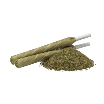 Marijuana joints with cannabis ground buds