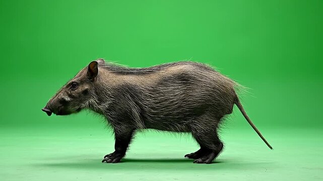 Aardvark Wide Shot Green Screen Loop 4K