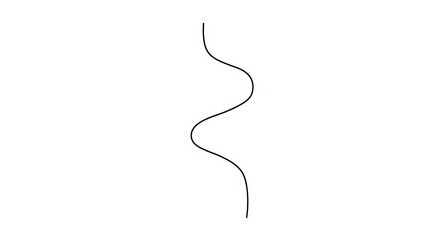 Fototapeta premium Simple Black Wavy Line on White.