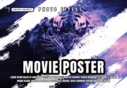 Cinematic Brush Stroke Action Poster Effect Template