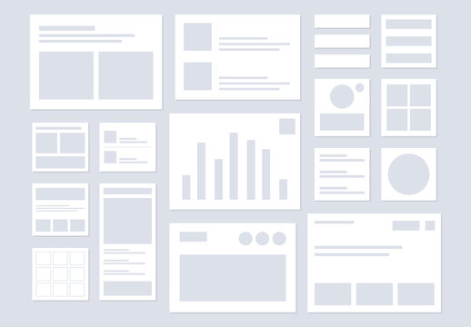 Minimal Website Wireframe and Dashboard Layout Collection