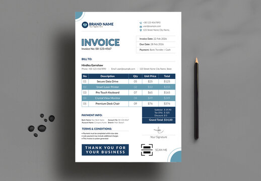Modern Invoice Template Layout