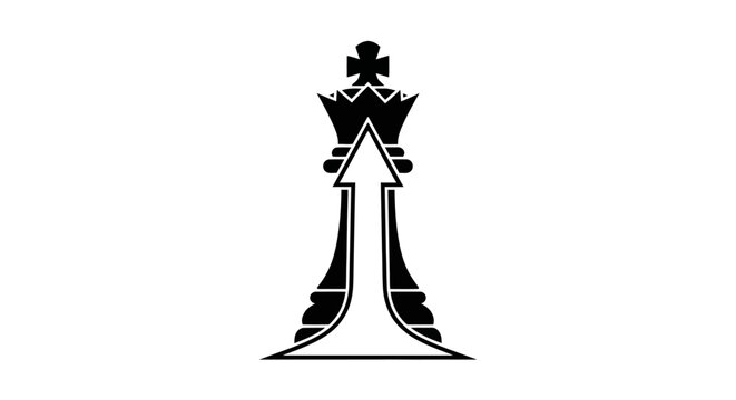 Black and white king chess piece.