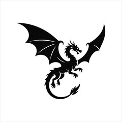 vector illustration of a black dragon