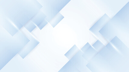 Minimal blue abstract background featuring layered rectangle shapes and soft gradient lighting.