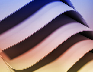 Intricate Layered Paper Art with Soft Pastel Gradients and Shadows