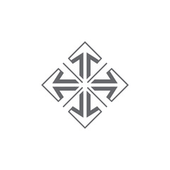 Four Arrows Pointing in Different Directions.