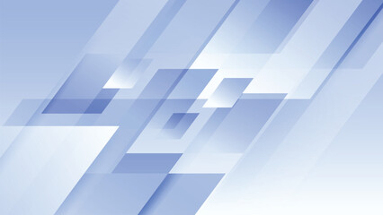 Minimal blue abstract background featuring layered rectangle shapes and soft gradient lighting.