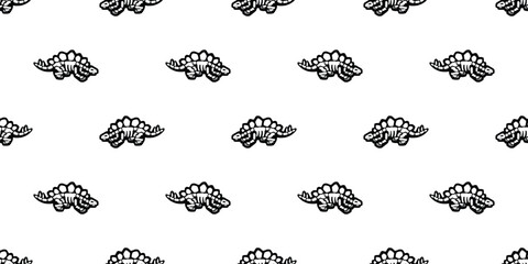dinosaur fossil seamless pattern stegosaurus Tyrannosaurus rex triceratops horridus t-rex skeleton bone cartoon vector doodle illustration wrapping paper tile background repeat wallpaper scarf isolate © CNuisin
