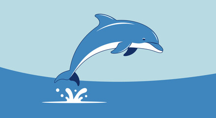 Obraz premium Dolphin jumping out of water.