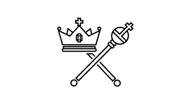 Crown and Sceptre Royal Symbols.
