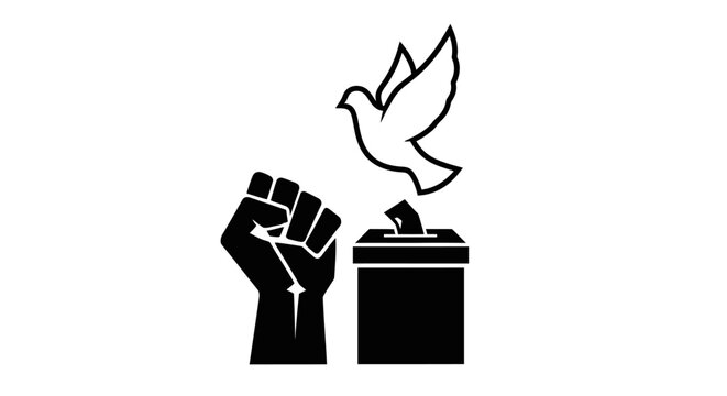 Voting rights activist symbol logo design.