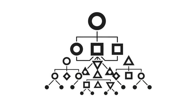Geometric shapes flow chart diagram.
