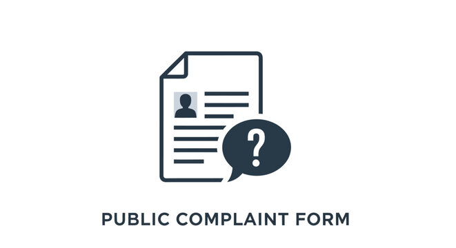 Public complaint form document icon.