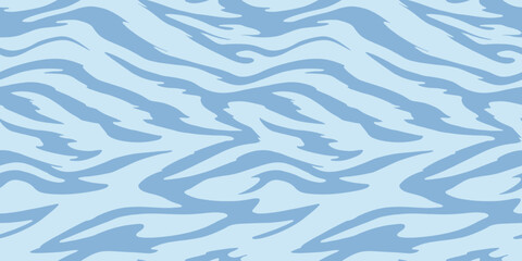 Blue tiger stripe camouflage seamless pattern. Vertical stripes camo design.  © Rashid