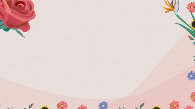 Elegant floral decoration with blooming flowers and pink background design