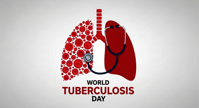 World Tuberculosis Day Logo with Creative Lung Illustration Promoting TBC Awareness, Prevention and Global Public Health Action