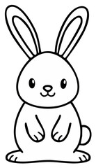 Obraz premium Cute cartoon bunny outline adorable rabbit illustration for children's drawings and designs